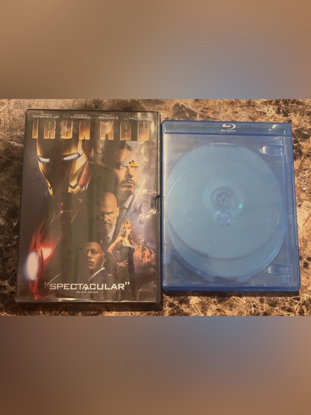 Marvel Iron Man 1 DVD and 2 Blu Ray Robert Downey Jr. Action Superhero